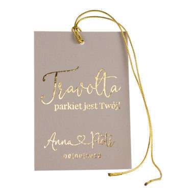 Zawieszka na alkohol ze złoceniem cobblestone szara