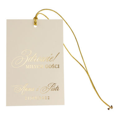 Zawieszka na alkohol ze złoceniem ecru