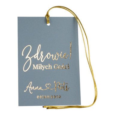 Zawieszka na alkohol ze złoceniem steel dusty blue