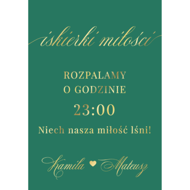 Tablica „Iskierki miłości” w1 ze złoconymi napisami, kolory do wyboru