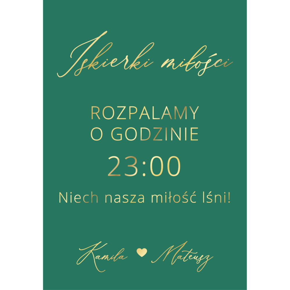 Tablica „Iskierki miłości” w2 ze złoconymi napisami, kolory do wyboru