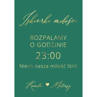 Tablica „Iskierki miłości” w2 ze złoconymi napisami, kolory do wyboru