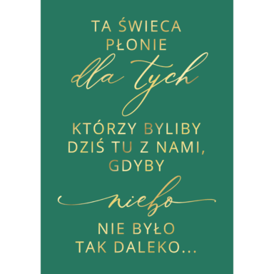 Tablica "Ta świeca płonie..." w2 ze złoconymi napisami, kolory do wyboru