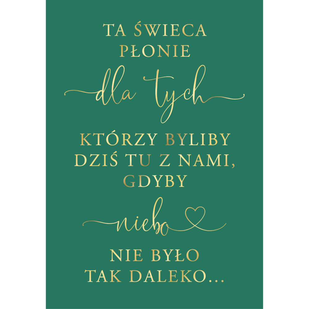 Tablica "Ta świeca płonie..." w3 ze złoconymi napisami, kolory do wyboru