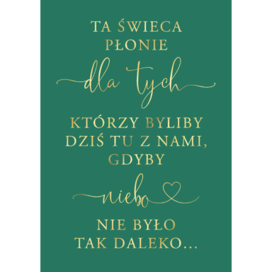Tablica "Ta świeca płonie..." w3 ze złoconymi napisami, kolory do wyboru