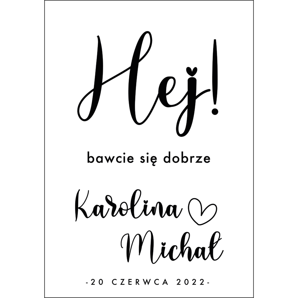 Tablica powitalna typograficzna, rozmiar do wyboru w3