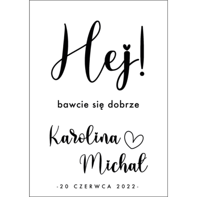 Tablica powitalna typograficzna, rozmiar do wyboru w3