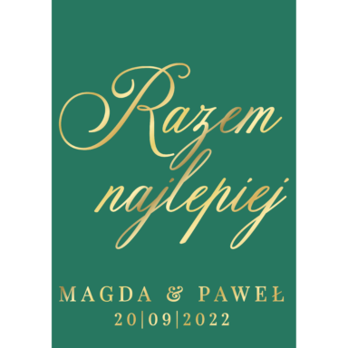 Tablica powitalna w10 ze złoconymi napisami, kolory do wyboru