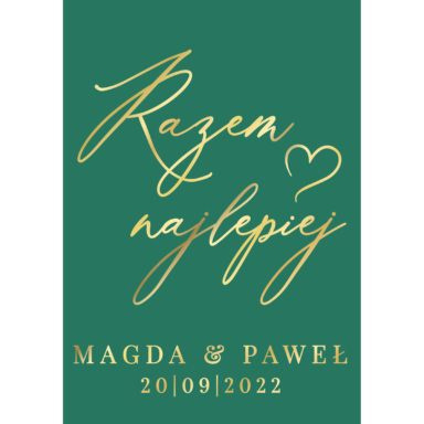 Tablica powitalna w13 ze złoconymi napisami, kolory do wyboru