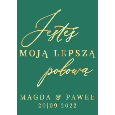 Tablica powitalna w14 ze złoconymi napisami, kolory do wyboru