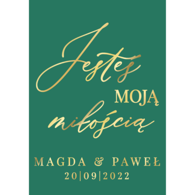 Tablica powitalna w16 ze złoconymi napisami, kolory do wyboru