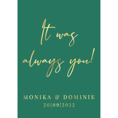 Tablica powitalna w25 ze złoconymi napisami, kolory do wyboru