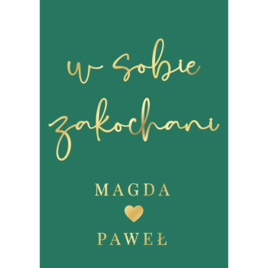 Tablica powitalna w2 ze złoconymi napisami, kolory do wyboru