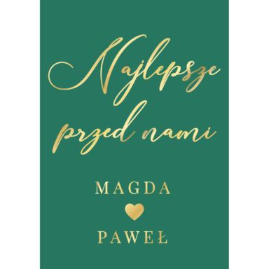 Tablica powitalna w4 ze złoconymi napisami, kolory do wyboru