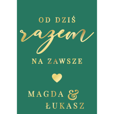 Tablica powitalna w5 ze złoconymi napisami, kolory do wyboru