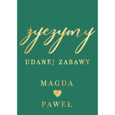 Tablica powitalna w7 ze złoconymi napisami, kolory do wyboru