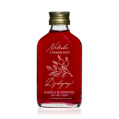 Butelki weselne nalewka dzika róża