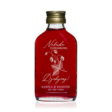 Butelki weselne nalewka poziomkowa