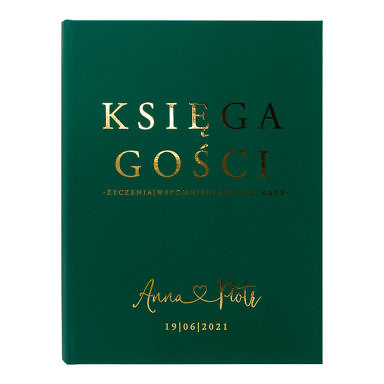 Księga gości złocona english green butelkowa zieleń