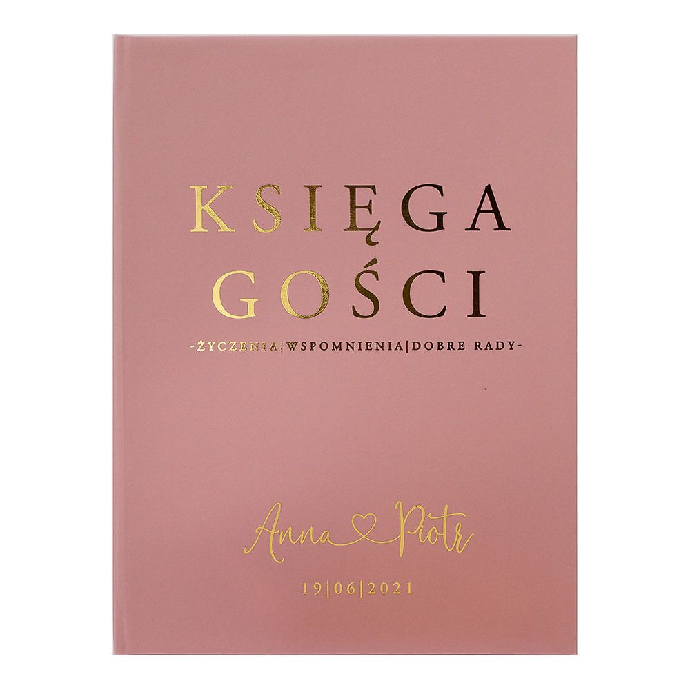 Księga gości złocona old rose