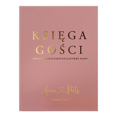 Księga gości złocona old rose
