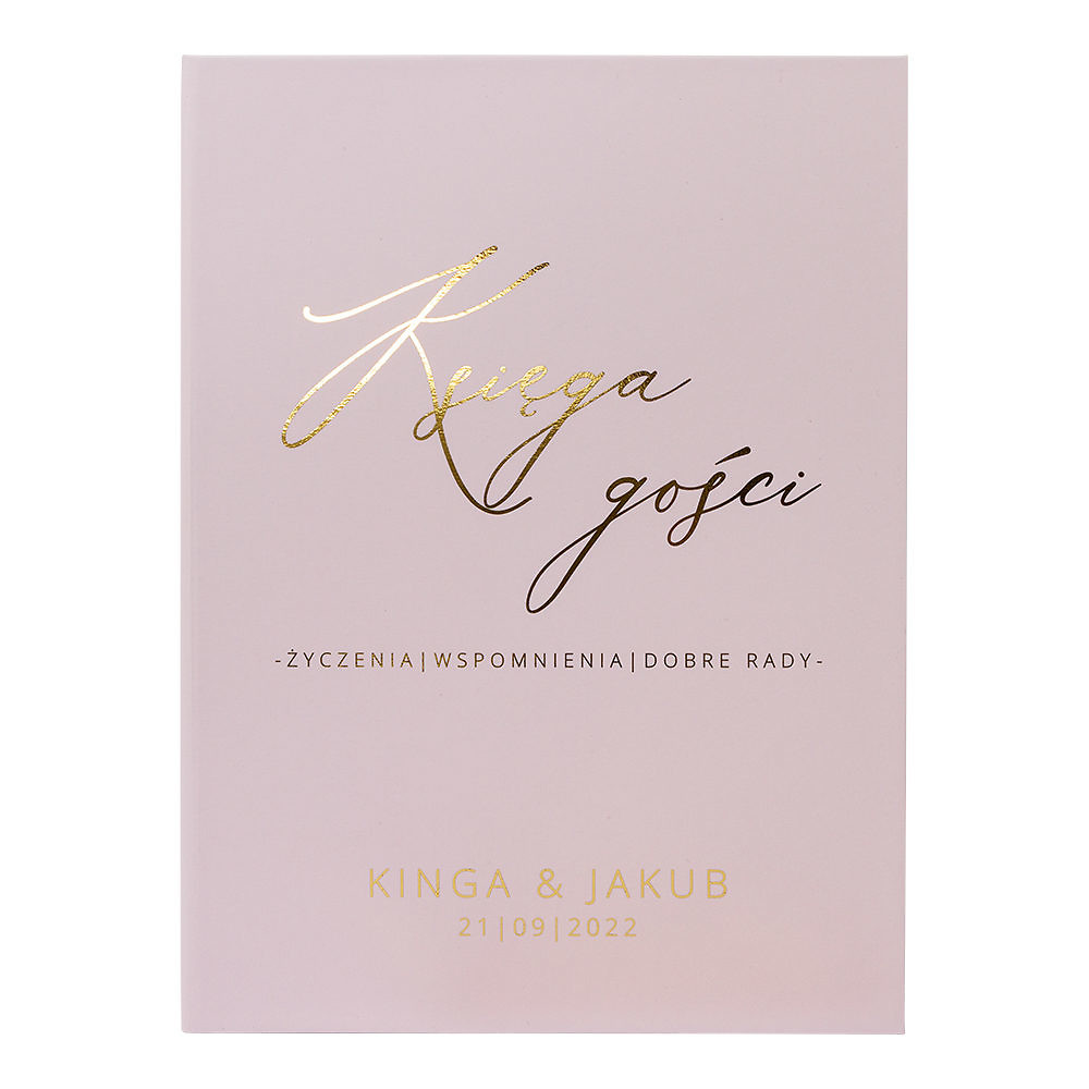Księga gości złocona pastel pink