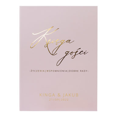 Księga gości złocona pastel pink
