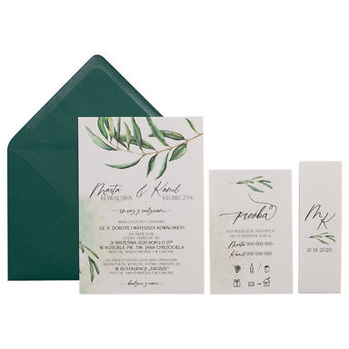 Zaproszenia ślubne Green Blush