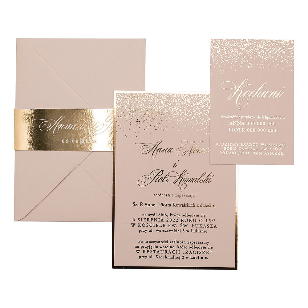 Zaproszenia ślubne Sabbia Sparkle