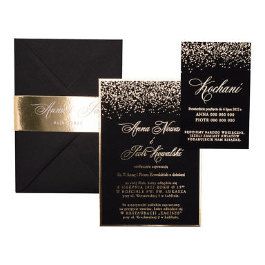 Zaproszenia ślubne Nero Sparkle