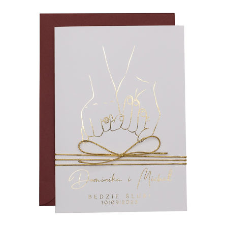 Klasyczne zaproszenia ślubne w16 złocone