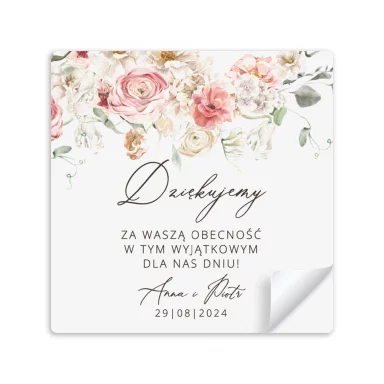 Naklejki na pudełko na ciasto prostokątne, foliowe z kolorowym nadrukiem