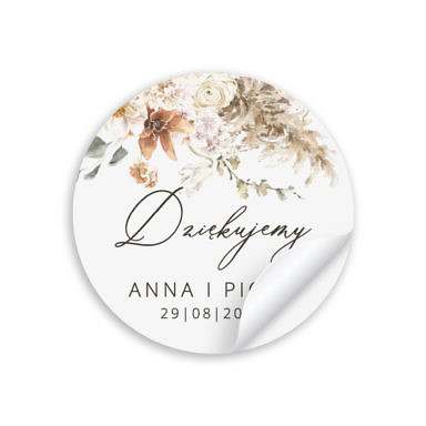 Naklejki na pudełko na ciasto okrągłe, foliowe z kolorowym nadrukiem