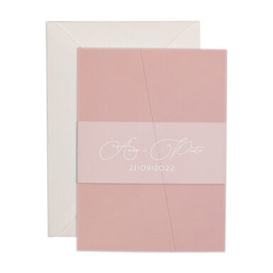Zaproszenia ślubne folder skos old rose piwonie