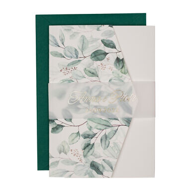 Zaproszenia ślubne klasyczny folder boho w1