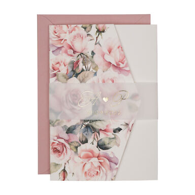 Zaproszenia ślubne klasyczny folder boho w17