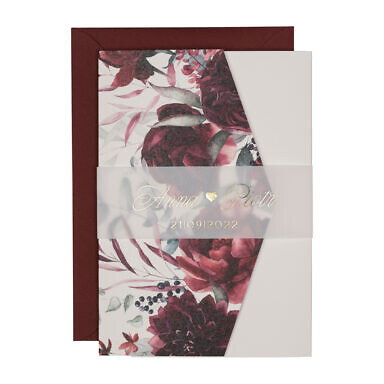 Zaproszenia ślubne klasyczny folder boho w22