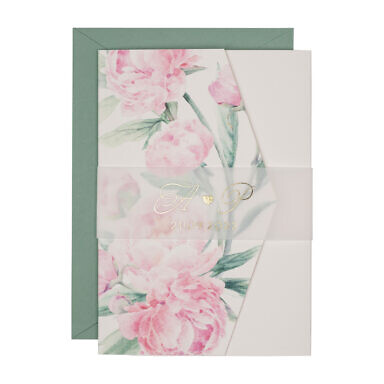 Zaproszenia ślubne klasyczny folder boho w26