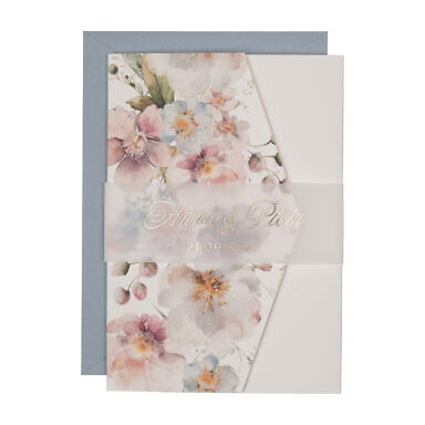 Zaproszenia ślubne klasyczny folder boho w32