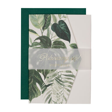 Zaproszenia ślubne klasyczny folder boho w33