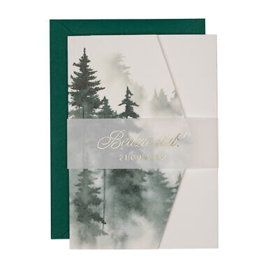 Zaproszenia ślubne klasyczny folder boho w41