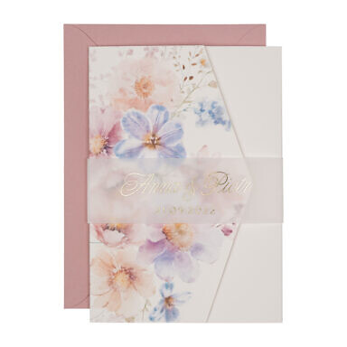 Zaproszenia ślubne klasyczny folder boho w46