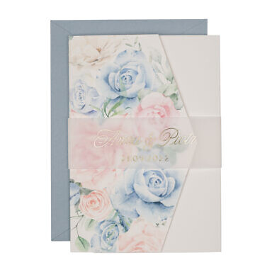 Zaproszenia ślubne klasyczny folder boho w48