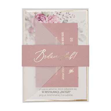 Zaproszenia ślubne Misty w48 old rose