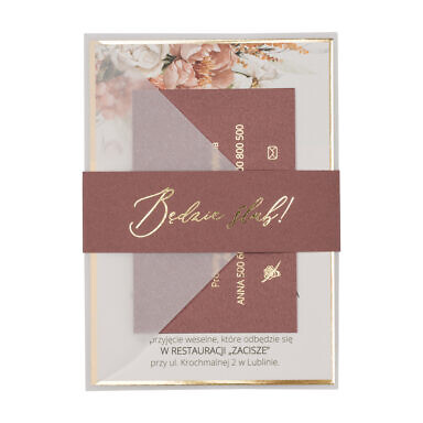 Zaproszenia ślubne Misty w52 rosebud marsala