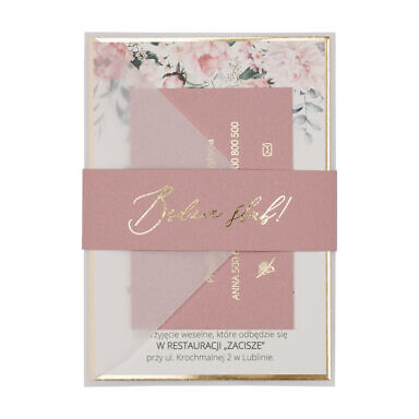 Zaproszenia ślubne Misty w62 old rose