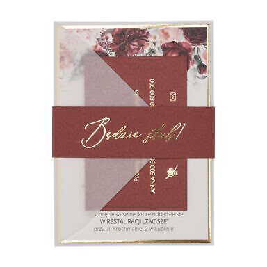 Zaproszenia ślubne Misty w63 rosebud marsala