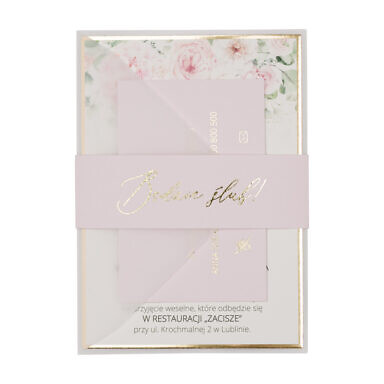 Zaproszenia ślubne Misty w66 pastel pink - jasny, cukierkowy róż
