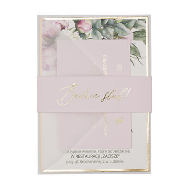 Zaproszenia ślubne Misty w78 pastel pink - jasny, cukierkowy róż