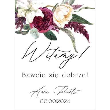 Tablica powitalna Misty w25, rozmiar do wyboru